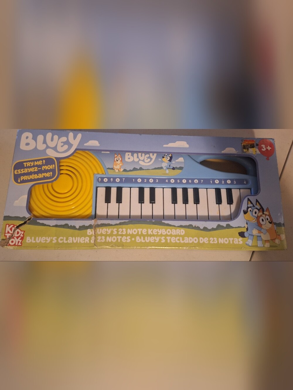 23-Note Kids Keyboard Toy in Blue and Yellow